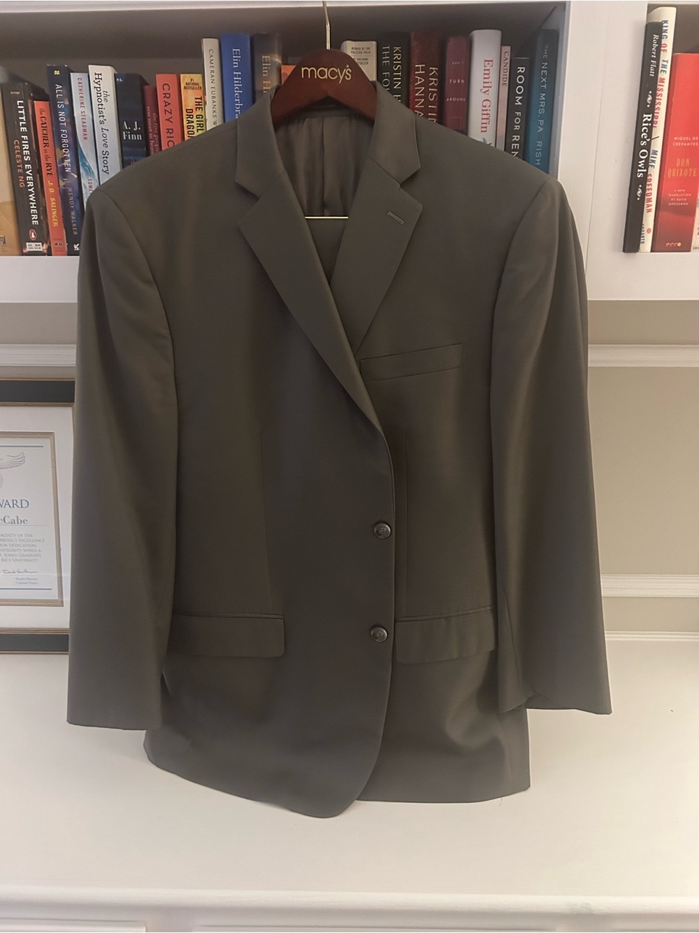 Tasso Elba Beige/Olive Green Two-Button Sport Coat and Slacks